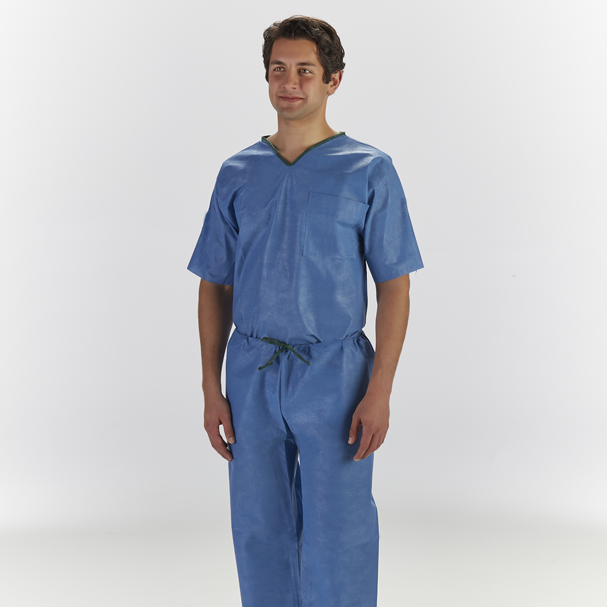 Graham Medical® Blue Nonwoven Disposable Draw String Scrub Pants